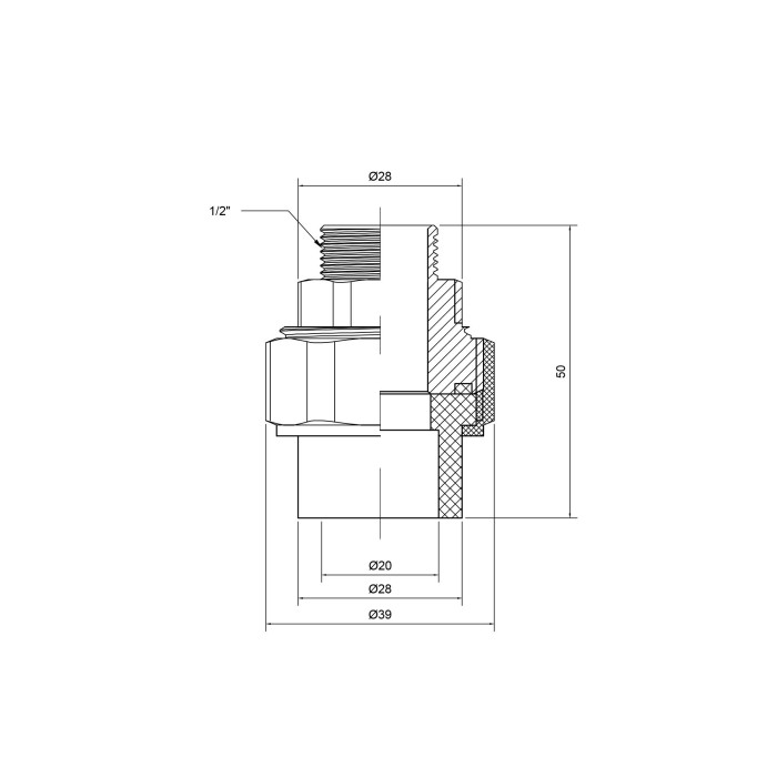 Згін "Американка" PPR Thermo Alliance 20х1/2" ЗР (DSI201)
