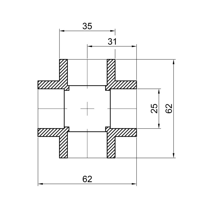 Хрестовина PPR Thermo Alliance 25 (DSF002)