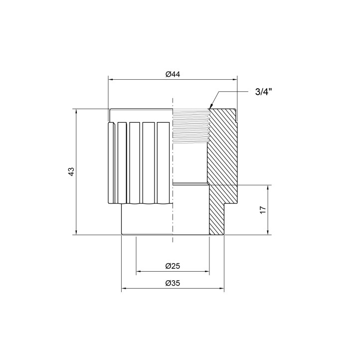 Муфта PPR Thermo Alliance 25х3/4" ВР (DSB2045)
