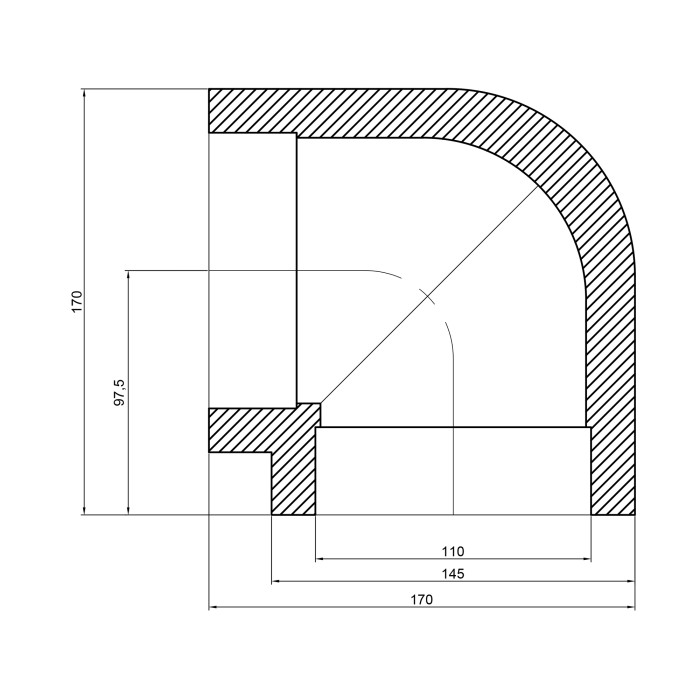 Уголок PPR Thermo Alliance 110, 90° (DSE009)