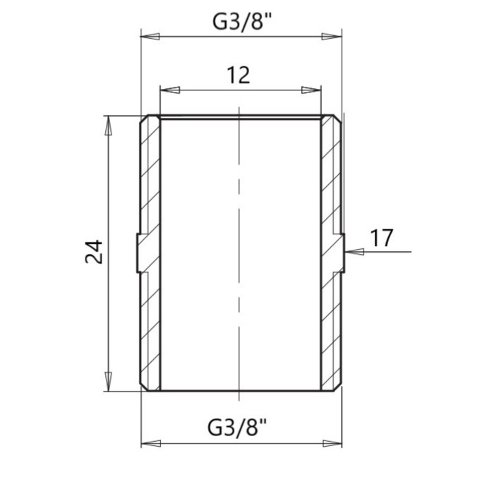 Ніпель Icma 3/8" ЗР №1210 (811210AC06)