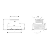 Муфта Icma 1/2"х1" ВР №1214 (811214ADAF06)
