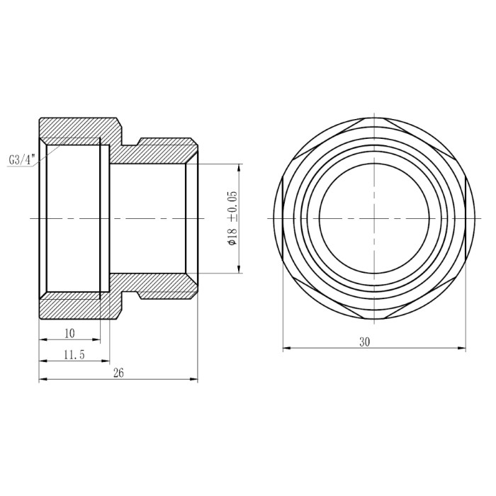Муфта обтискна SD Forte 20х3/4" В SF171W2020 (SF171W2020)