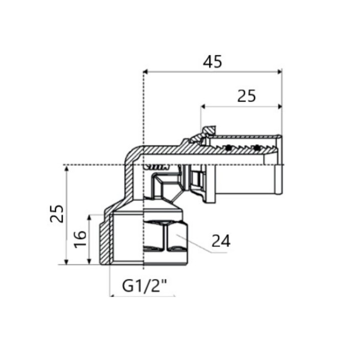 Кутик прес Icma 16х1/2" ВР №405 (81405ADGHG06)