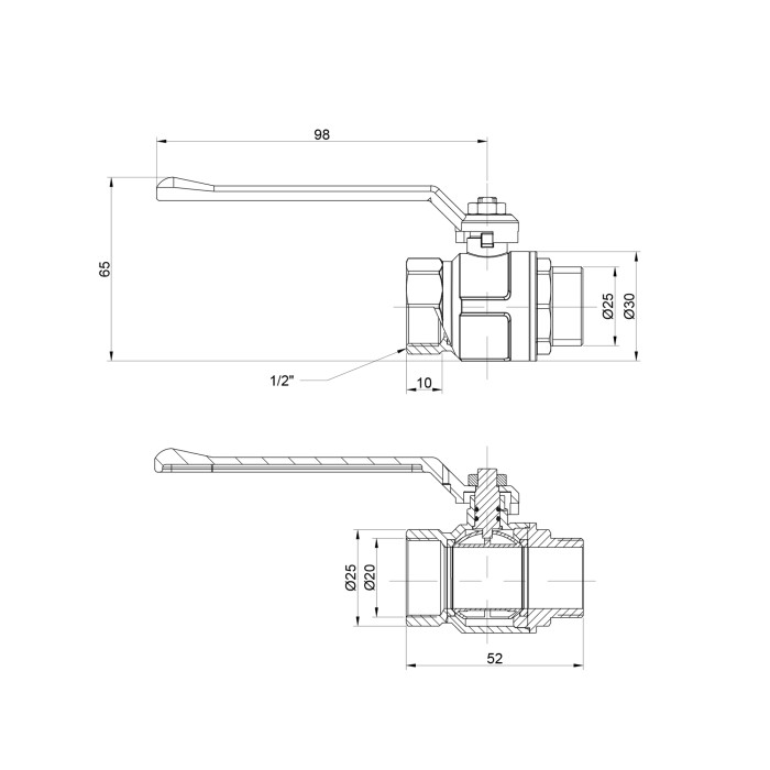 Кран кульовий Icma 1/2" прямий №350 (87350AD11)