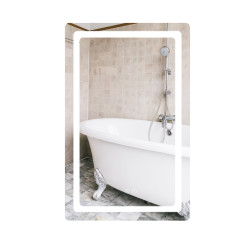 Дзеркало Qtap Mideya (DC-F911) 500х800 з LED-підсвічуванням Touch, з антизапотіванням, димером, рег. яскравості QT2078F911W (QT2078F911W)