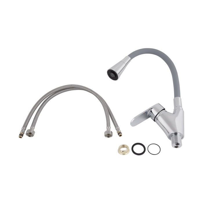 Змішувач для кухні Lidz Tani 007F3 з гнучким виливом (k40) LDTAN007F3GCR31869 Chrome/Grey (LDTAN007F3GCR31869)