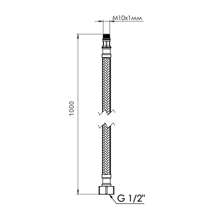 Гнучка підводка для води SD Forte М10 100 см (пара) SF390W100 (SF390W100)