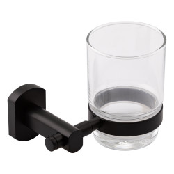 Склянка з тримачем Qtap Liberty настінна QTLIBBLM1158 Black (QTLIBBLM1158)