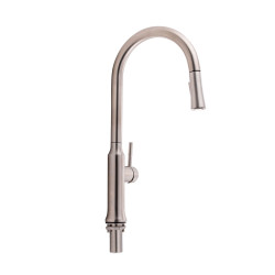 Змішувач для кухні Qtap Baruska з висувним виливом QTBAR9137103UN Brushed Nickel PVD (QTBAR9137103UN)