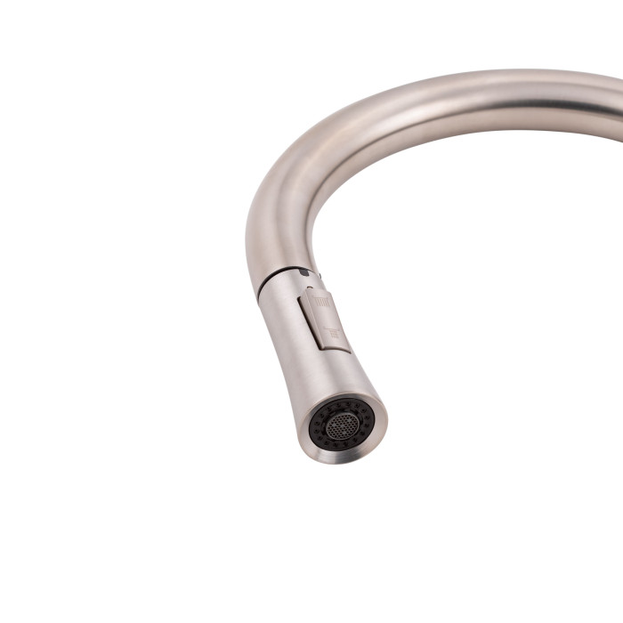 Змішувач для кухні Qtap Baruska з висувним виливом QTBAR9137103UN Brushed Nickel PVD (QTBAR9137103UN)