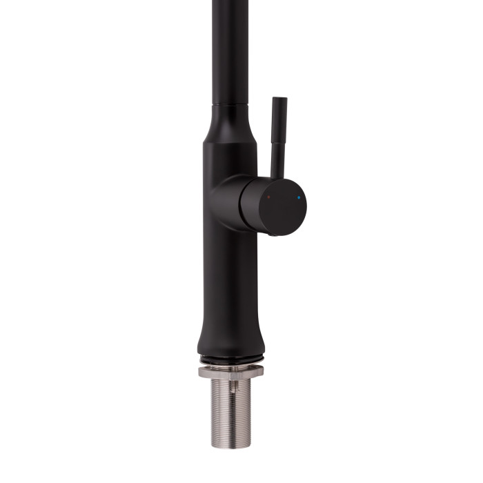Змішувач для кухні Qtap Baruska з висувним виливом QTBAR9137103UB Black Matt (QTBAR9137103UB)