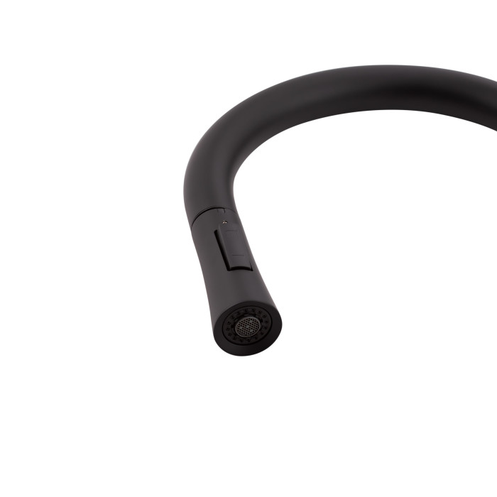 Змішувач для кухні Qtap Baruska з висувним виливом QTBAR9137103UB Black Matt (QTBAR9137103UB)