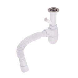 Сифон для раковини Lidz (WHI) 60 06 Y002 00 з відводом для пральної машини (вихід 50 мм) (LU03)