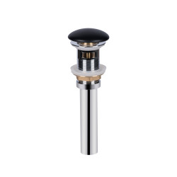 Донний клапан для раковини Qtap PU03O 225х70х70 Matt black з переливом (QT066PU03OMB)