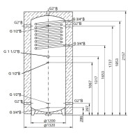 Теплоаккумулятор Thermo Alliance TAI-10 2000 с теплообменником 1,4 кв. м с изоляцией 60 мм (TAI01200060)
