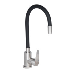 Змішувач для кухні Lidz Vida 015F3 з гнучким виливом (k35) LDVID015F3BLA43358 Black (LDVID015F3BLA43358)