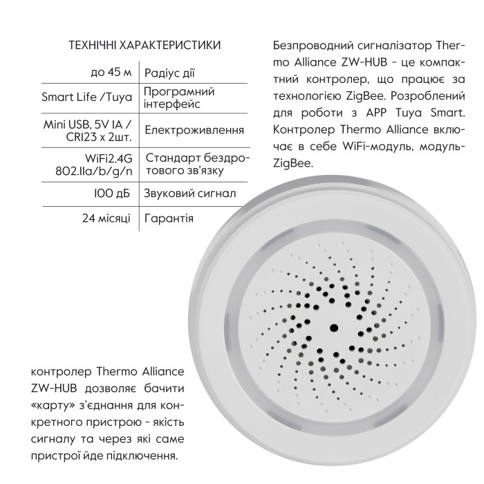 Thermo Alliance Бездротовий сигналізатор з WiFi WF-SLA ()