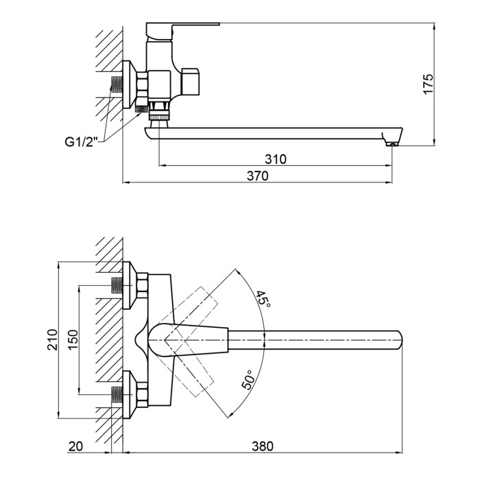 Змішувач для ванни Brinex 35B 005 (BRIN35B005)