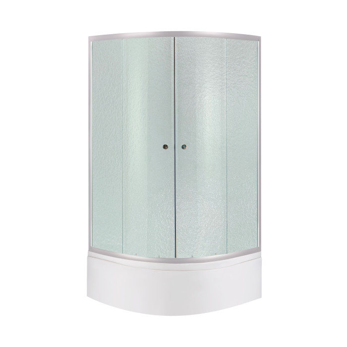 Душова кабіна Latwa SC80x80.SAT.HIGH.FR полукругла, скло Frost 4 мм + Душовий піддон KAPIELKA ST80x80x41, з панеллю Lidz (LLSC8080SATHIGHFR2SET)