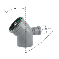 Отвод (колено) Н 110*45+50*90 /270 горизонтальное TA Sewage ()