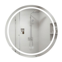 Дзеркало Qtap Mideya R800 з LED-підсвічуванням Touch, з антизапотіванням, димером, рег. яскравості QT2078NCR8080W (QT2078NCR8080W)