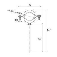 Хомут Thermo Alliance Standart 3/4" з чорною гумою (D26-30 мм) SD10020B (SD10020В)