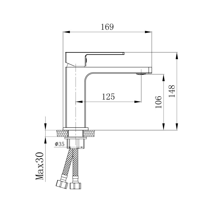 Змішувач для раковини Qtap Gemini QTGEM270BLM45674 Black Matt (QTGEM270BLM45674)