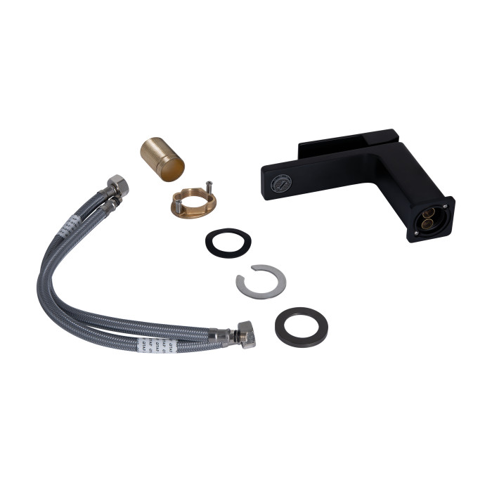 Змішувач для раковини Qtap Gemini QTGEM270BLM45674 Black Matt (QTGEM270BLM45674)