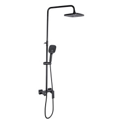Душова система універсальна Qtap Gemini на три споживача (з виливом) QTGEM111BLM45686 Black Matt (QTGEM111BLM45686)