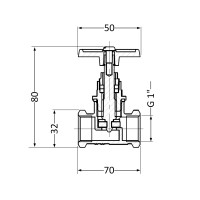 Вентиль латунний SD 25х1" ВР (YA) (SD25YA)