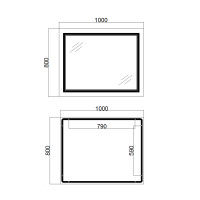 Дзеркало Qtap Cardinal (CA1) 1000х800 з LED-підсвічуванням Touch, з антизапотіванням, з димером, рег. темп. кольору (3000-6500K) QT0478C10080 (QT0478C10080)
