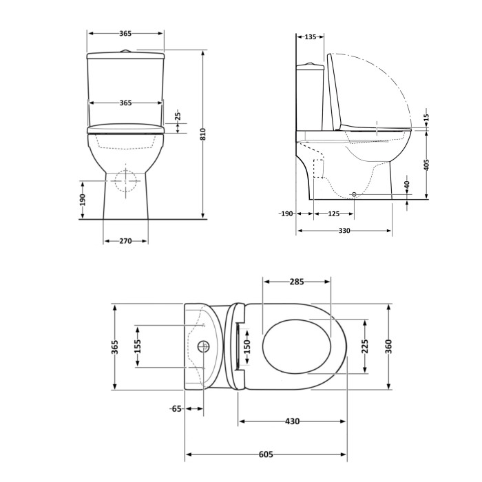 Унітаз підлоговий Qtap Dove Rimless безобідковий з сидінням Soft-close WHITE QT06228380BW (QT06228380BW)