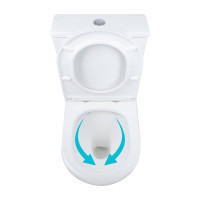 Унітаз підлоговий Qtap Dove Rimless безобідковий з сидінням Soft-close WHITE QT06228380BW (QT06228380BW)