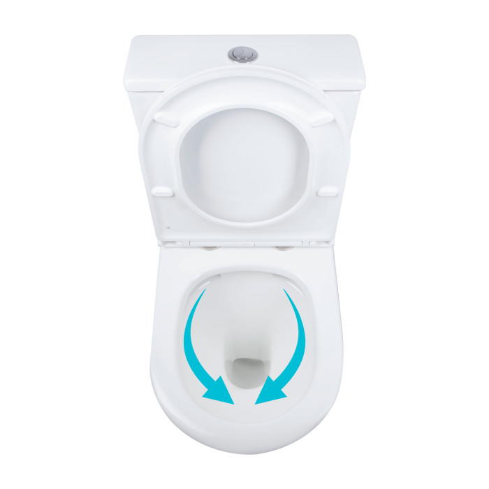Унітаз підлоговий Qtap Dove Rimless безобідковий з сидінням Soft-close WHITE QT06228380BW (QT06228380BW)