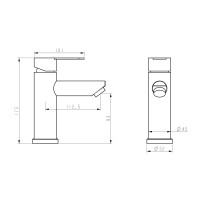 Змішувач для раковини Brinex Pure 001F низький  Nickel BRIPUR001FNKL (BRIPUR001FNKL)