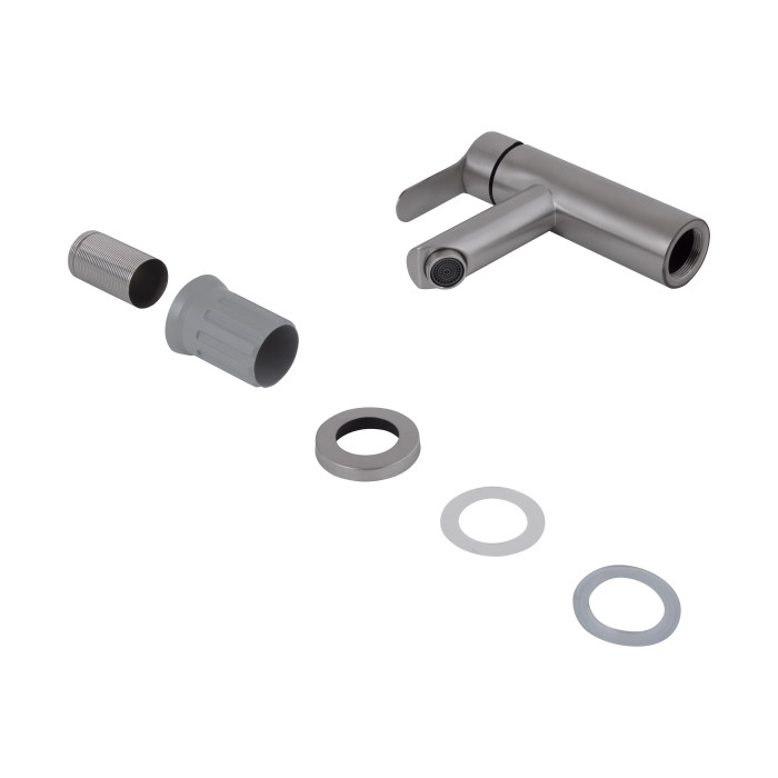 Змішувач для раковини Brinex Pure 001F низький  Nickel BRIPUR001FNKL (BRIPUR001FNKL)