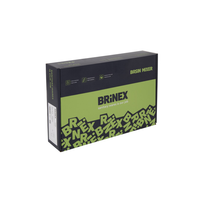 Змішувач для раковини Brinex Pure 001F низький  Nickel BRIPUR001FNKL (BRIPUR001FNKL)
