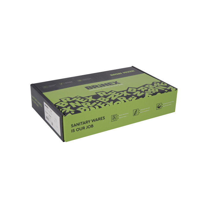 Змішувач для раковини Brinex Pure 001F низький  Nickel BRIPUR001FNKL (BRIPUR001FNKL)