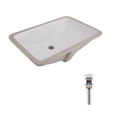 Комплект Qtap Stork: Раковина врізна прамокутна 535x365x190 мм White + Донний клапан PU02O (QT15116032WN47293)