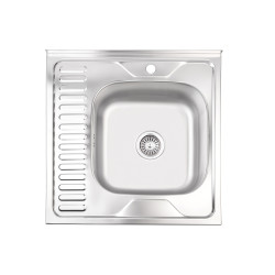 Кухонна мийка Brinex 6060-R 0,6 мм Satin (BRIN6060RSAT06) (BRIN6060RSAT06)