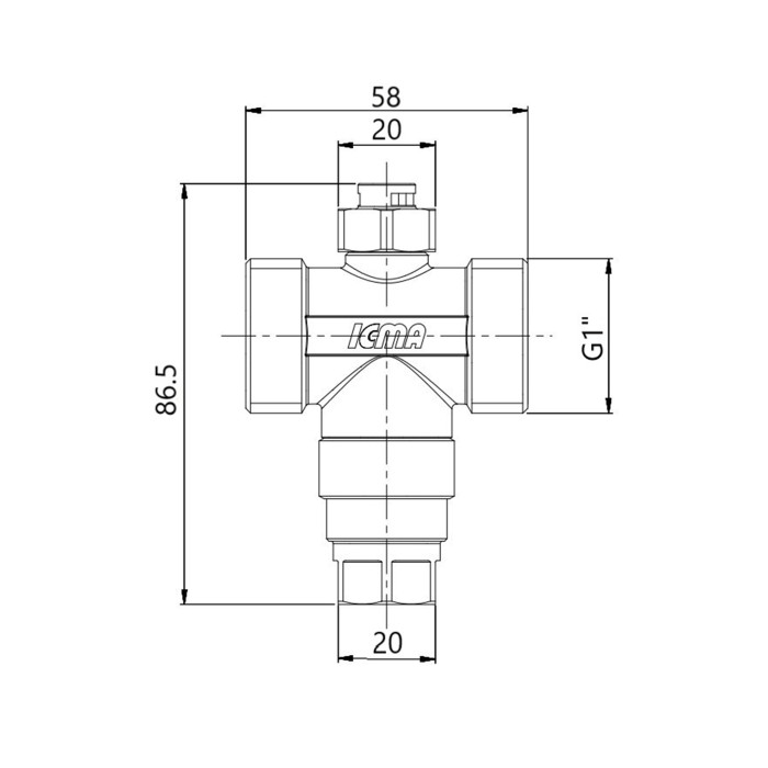 Клапан антифриз Icma №609 1" для теплових насосів 90609AF06 (90609AF06)