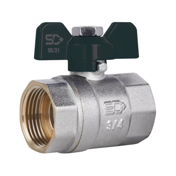 Кран кульовий SD Plus 3/4" ВР для води (метелик) SD602W20 (SD602W20)