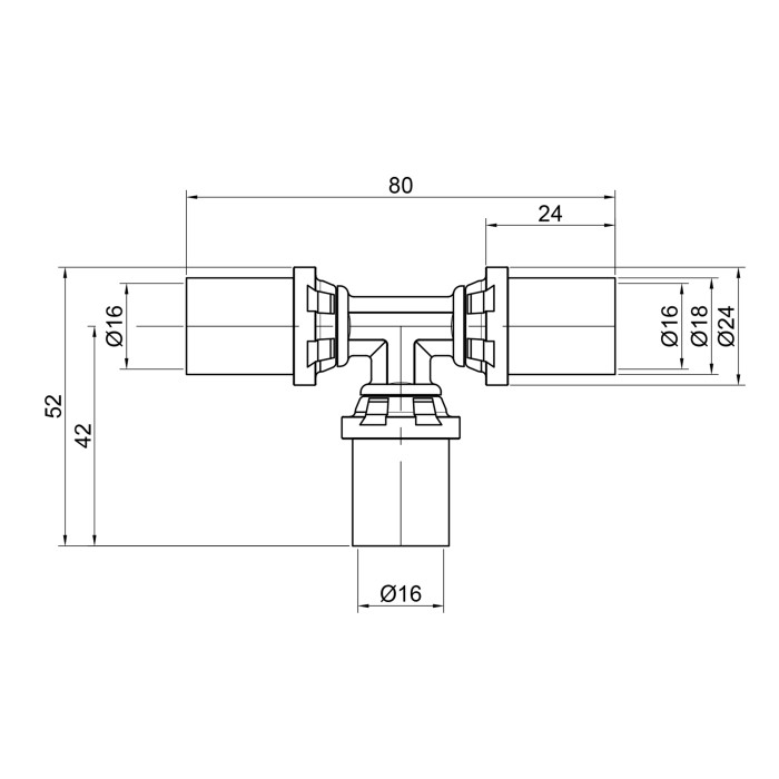 Тройник пресс Icma 16 №406 (81406GH06)