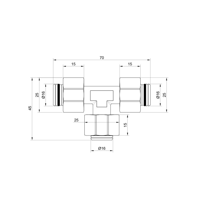 Тройник обжимной SD Plus 16 SD158W161616 (SD158W161616)