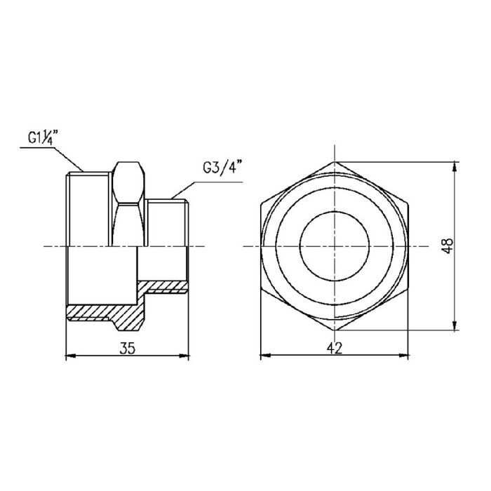 Ниппель редукционный SD Forte 1" 1/4х3/4" SF3593220 (SF3593220)