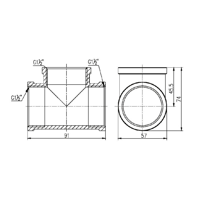 Тройник SD Forte 1" 1/2 ВВ SF36140 (SF36140)