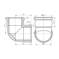 Кут SD Forte 1/2" ВВ хром SF368H15 (SF368H15)