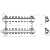 Колектор Icma 1" 11 виходів, без витратоміра №K005 (87K005PT06)