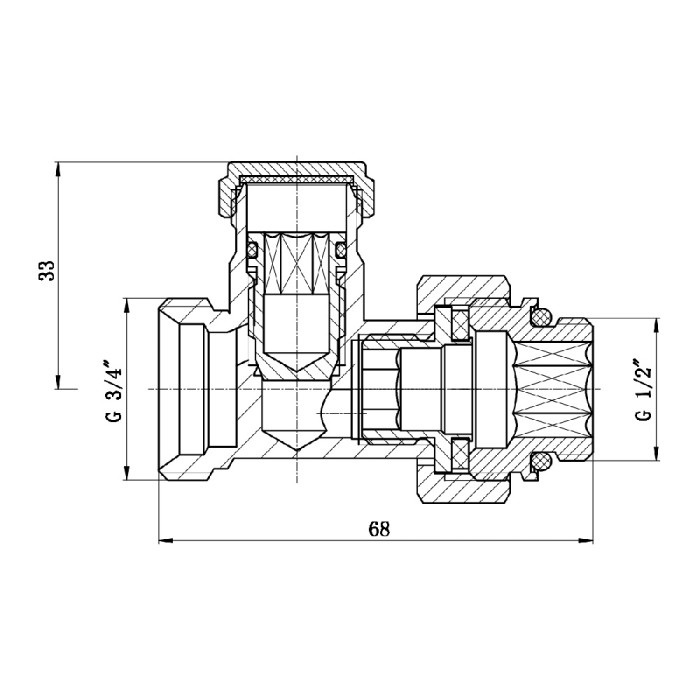 Кран буксовий SD Forte 3/4"х1/2" для радіатора нижній SF253W15 (SF253W15)